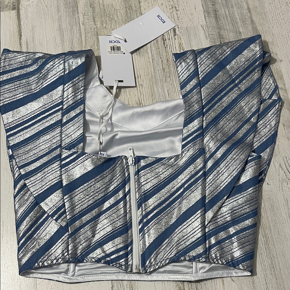 Koch Cecilia Top in Metallic Chambray Stripe  Size XS.  NWT - Picture 4 of 9